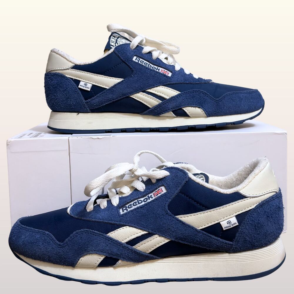 NIB ANINE BING x REEBOK Classic Nylon Trainers Women's size 11 Blue Sneakers